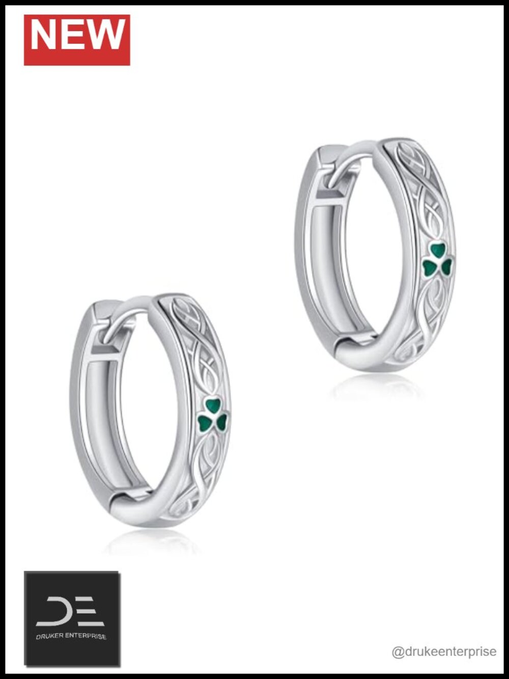 Celtic Knot Hoop Earrings 925 Sterling Silver Hypoallergenic Women Jewelry Gift